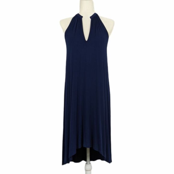 Ella Moss Halter Neck Midi Dress Navy Blue Women's Small - Picture 1 of 11
